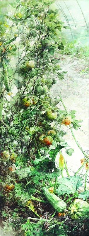 王绍波 《四季歌》 190*70cm 1999年    
